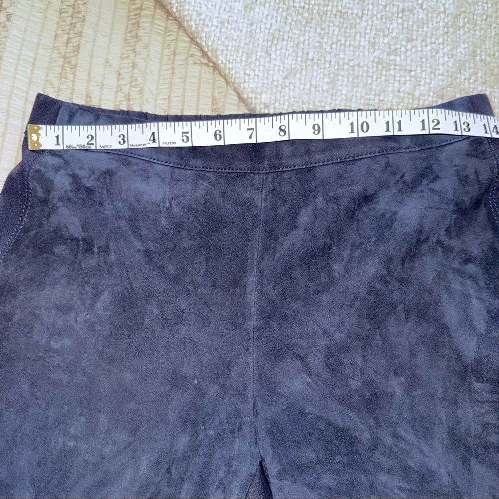 Lafayette 148 NY Navy Blue Stretch Lambskin Front Ankle Zip Slim Pants 4/6 - Picture 4 of 7
